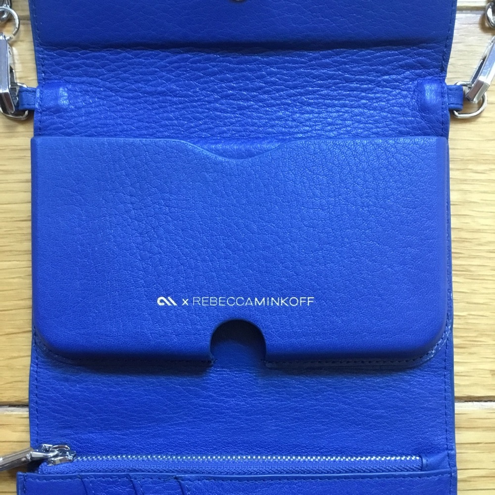 Rebecca Minkoff Blue Leather Fringe Case Mate Convertible Crossbody Bag Clutch - Picture 14 of 16